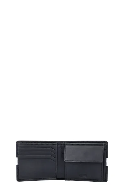 skórzany peňaženka u-bahn HUGO 	čierna	