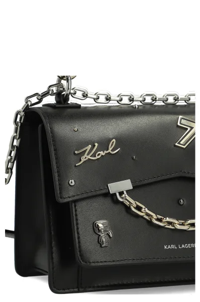 Kožená kabelka na rameno Karl Seven Pins Karl Lagerfeld 	čierna	