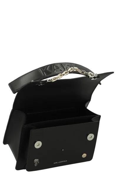 Kožená kabelka na rameno Karl Seven Pins Karl Lagerfeld 	čierna	