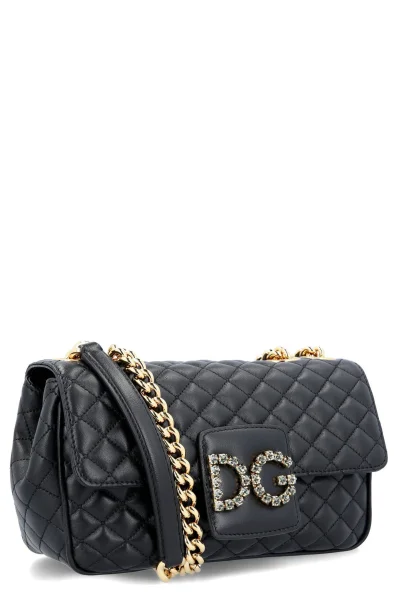 skórzana crossbody kabelka/kabelka na rameno dg millennials Dolce & Gabbana 	čierna	