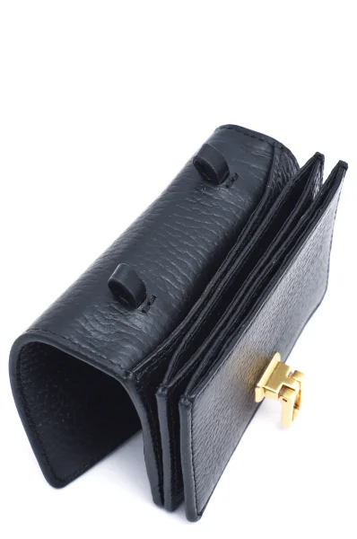Kožená crossbody kabelka / peňaženka Coccinelle 	čierna	