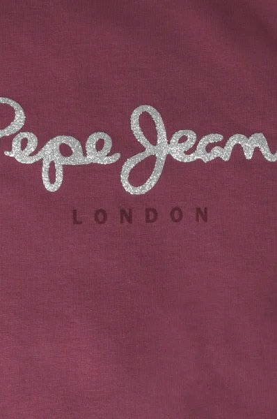 Tričko HANA GLITTER | Regular Fit Pepe Jeans London 	gaštanová	