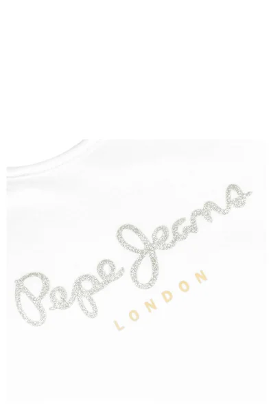 Tričko HANA GLITTER | Regular Fit Pepe Jeans London 	biela	