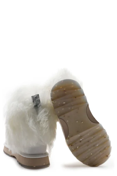 Kožené snehule Blurred Glossy | s prímesou vlny EMU Australia 	biela	