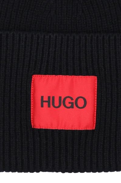 vlnená čiapka xaff 3 HUGO 	čierna	