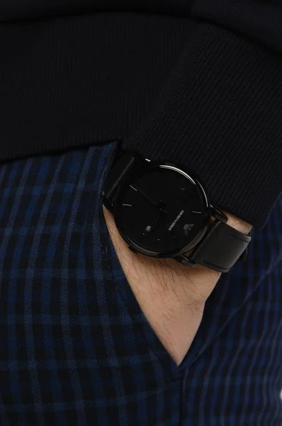 hodinky luigi Emporio Armani 	čierna	