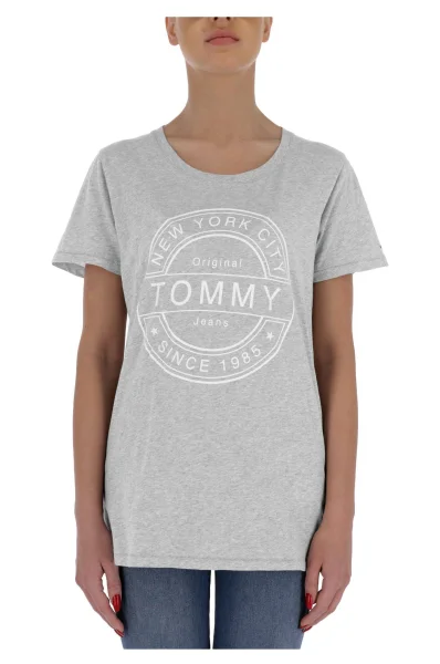 tričko stamp logo | regular fit Tommy Jeans 	sivá	