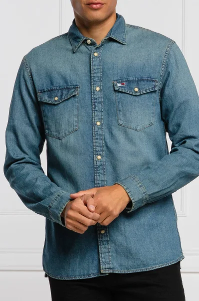 košeľa tjm western | regular fit | denim Tommy Jeans 	modrá	
