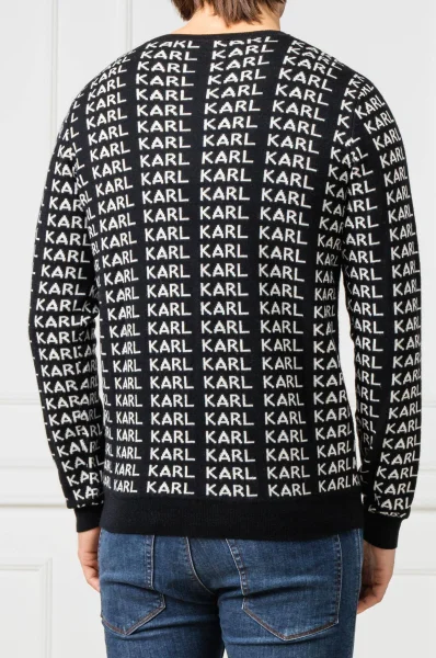vlnený sveter | regular fit Karl Lagerfeld 	čierna	