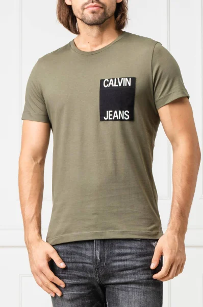 tričko pocket | slim fit CALVIN KLEIN JEANS 	zelená	