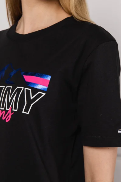 tričko | custom fit Tommy Jeans 	čierna	