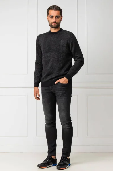 vlnený sveter bilivio | regular fit BOSS BLACK 	čierna	