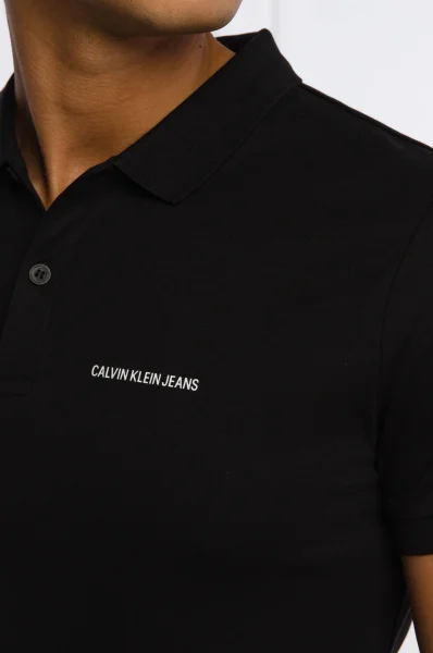Polo tričko MICRO BRANDING LIQUI | Slim Fit CALVIN KLEIN JEANS 	čierna	