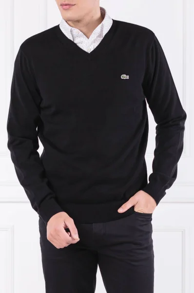 sveter | regular fit Lacoste 	čierna	