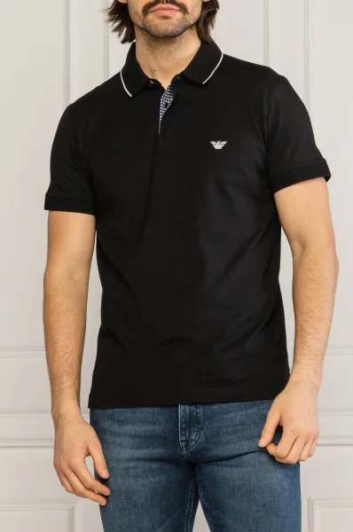 polo tričko | regular fit Emporio Armani 	čierna	