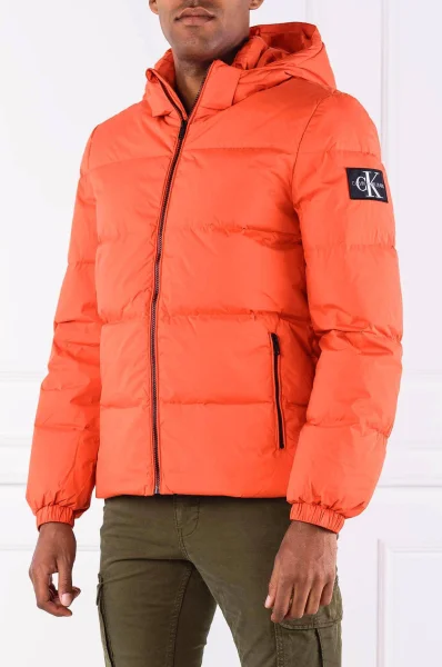 bunda hooded down jacket | regular fit CALVIN KLEIN JEANS 	oranžová	