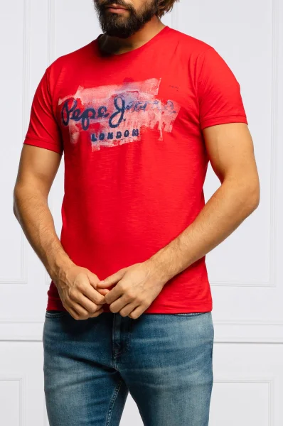 tričko golders | tailored slim Pepe Jeans London 	červená	