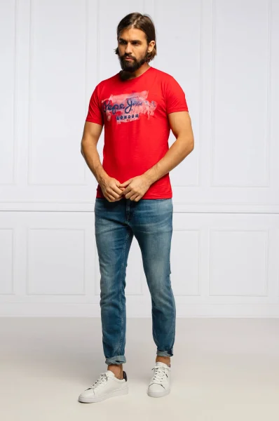 tričko golders | tailored slim Pepe Jeans London 	červená	
