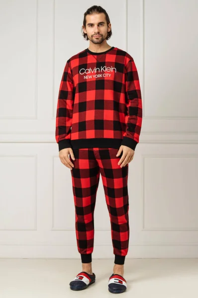 nohavice od pyžamové | relaxed fit Calvin Klein Underwear 	červená	