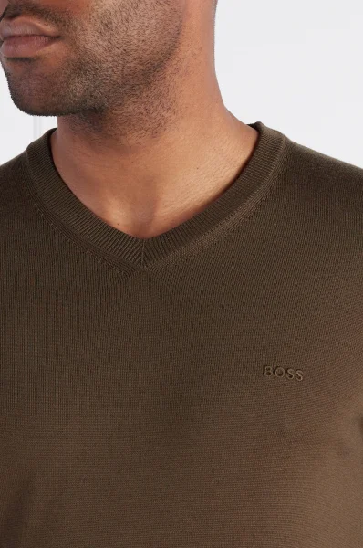 vlnený sveter baram-l | regular fit BOSS BLACK 	khaki	