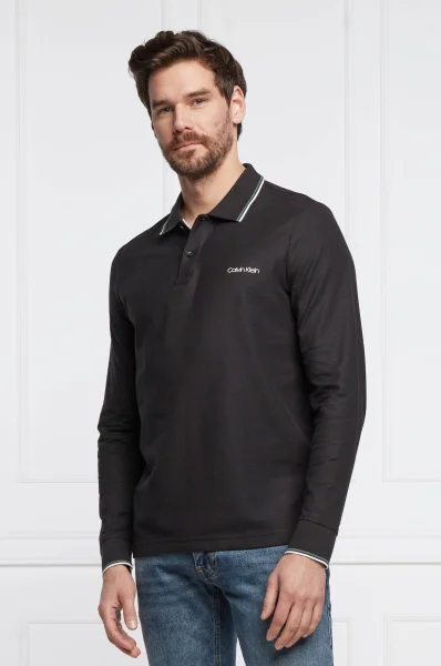 Polo tričko REFINED PIQUE TIPPING LS POLO | Regular Fit Calvin Klein 	čierna	