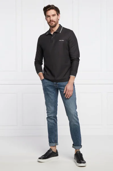 Polo tričko REFINED PIQUE TIPPING LS POLO | Regular Fit Calvin Klein 	čierna	