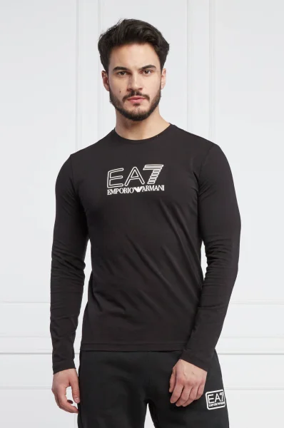 Longsleeve | Regular Fit EA7 	čierna	