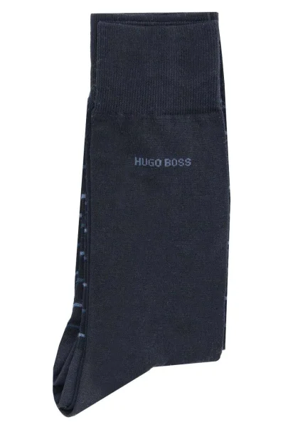 ponožky fine stripe 2-pack BOSS BLACK 	tmavomodrá	