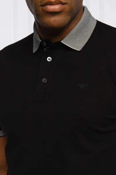 Polo tričko | Regular Fit | pique Emporio Armani 	čierna	