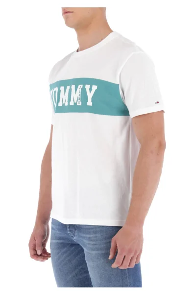 tričko tjm panel logo | regular fit Tommy Jeans 	biela	