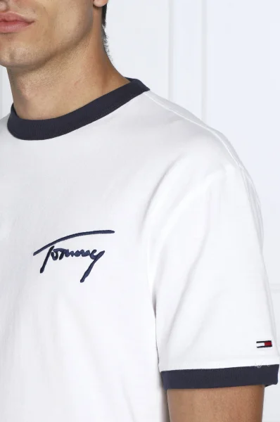 Tričko SIGNATURE RINGER | Regular Fit Tommy Jeans 	biela	