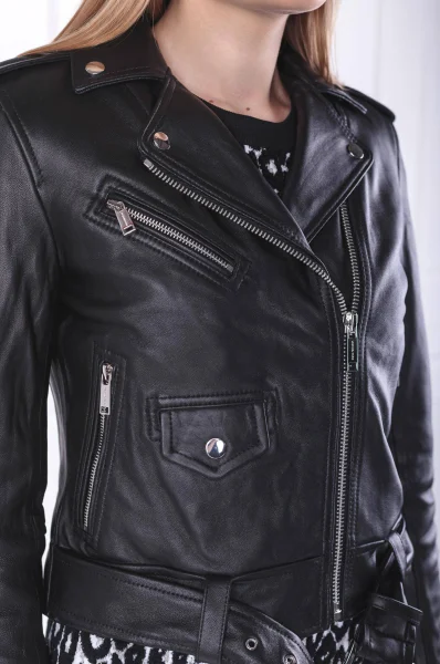 kožená bunda bunda ramoneska classic moto | regular fit Michael Kors 	čierna	