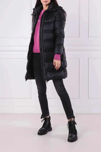 bunda hooded long down jkt | regular fit Calvin Klein 	čierna	