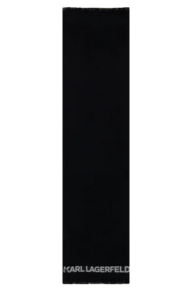 Šál | s prímesou vlny Karl Lagerfeld 	čierna	