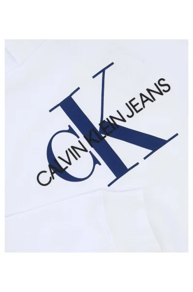 mikina monogram | regular fit CALVIN KLEIN JEANS 	biela	