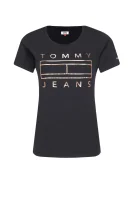 tričko metallic logo | regular fit Tommy Jeans 	čierna	