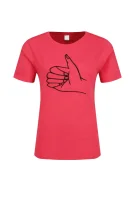 tričko temotive | regular fit BOSS ORANGE 	červená	