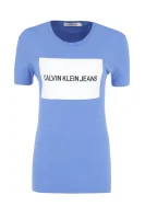 tričko box logo | regular fit CALVIN KLEIN JEANS 	modrá	