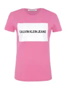 tričko box logo | regular fit CALVIN KLEIN JEANS 	ružová	
