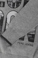 sveter erin | regular fit | s prímesou vlny i kaszmiru Pepe Jeans London 	sivá	