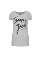 tričko script | slim fit Tommy Jeans 	sivá	