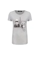 tričko karl & choupette in paris Karl Lagerfeld 	sivá	