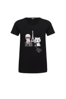 tričko karl & choupette in paris Karl Lagerfeld 	čierna	