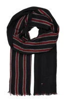 wełniany šál stripe block scarf Tommy Hilfiger 	tmavomodrá	