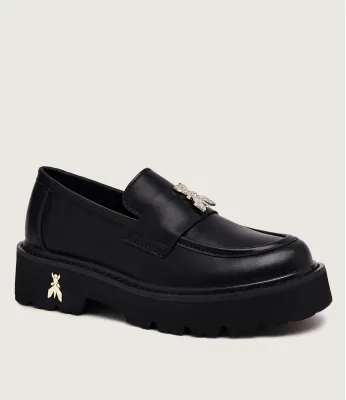 Kožené mokasíny loafers Patrizia Pepe | 	čierna PPJ437