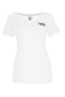 tričko tjw logo v-neck | regular fit Tommy Jeans 	biela	