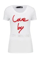 tričko | slim fit Love Moschino 	biela	
